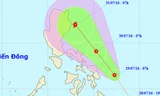 Dự báo đường đi của áp thấp nhiệt đới. Ảnh: NCHMF.