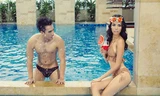 Siêu mẫu Lan Khuê nóng bỏng với bikini đan len
