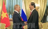 Hình ảnh Tổng thống Nga hội đàm với Chủ tịch nước Trần Đại Quang