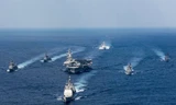 Một nhóm tác chiến tàu sân bay Mỹ hoạt động trên biển. Ảnh: US Navy.