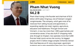Lần đầu tiên tỷ phú Phạm Nhật Vượng gia nhập danh sách 500 người giàu nhất thế giới . Ảnh: Forbes.
