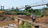 Cầu treo bản Sam Lang vừa được khánh thành vào tháng 5 vừa qua 