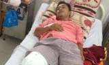 Bệnh nhân Lê Hoàng Lâm bị cắt cụt chân sau khi được bác sĩ chẩn đoán chỉ “chấn thương phần mềm”- ảnh L.N