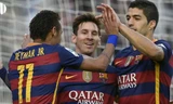 Bộ ba tiền đạo của Barca đang gây ấn tượng mạnh khắp thế giới. Ảnh: Reuters