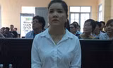 diễn viên Ngọc Trinh tại phiên tòa hôm nay.