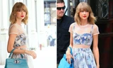 Taylor Swift diện váy hoa mỏng dính xuống phố