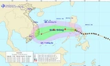 Hướng di chuyển của bão Hagupit. Ảnh: Trung tâm Dự báo khí tượng thủy văn TƯ.