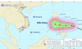 Hướng di chuyển của bão Hagupit. Ảnh: Trung tâm Dự báo khí tượng thủy văn TƯ.