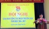Đồng chí Nguyễn Hoàng Tùng - Ủy viên BCH Trung ương Đoàn, Tỉnh ủy viên, Bí thư Tỉnh đoàn phát biểu chỉ đạo tại hội nghị