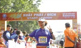 Nữ nhà báo Khương Xuân về đích “xinh tươi” cự ly 5 km tại giải Tiền Phong Marathon năm 2018 tại Buôn Ma Thuột ảnh: Như Ý