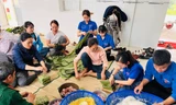 Đoàn viên thanh niên gói bánh chưng, bánh tét trao tặng các hoàn cảnh khó khăn
