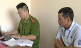 Công an làm việc với đối tượng Lê Kim Đính.