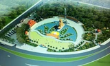 Phối cảnh mặt bằng khu tượng đài. Ảnh: Sáu Nghệ