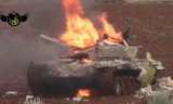 Xe tăng T-72 huyền thoại cháy dữ dội, nát bét ở Syria