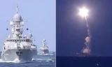 Các tàu chiến Nga trên biển Caspi đã phóng tên lửa vào các mục tiêu của IS tại Syria. Ảnh: RT.