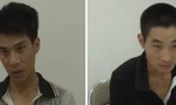 Hai đối tượng Yết và Thuận tại cơ quan công an. Ảnh: CB