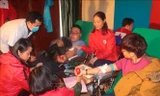 Đoàn viên, thanh niên tham gia hiến máu cứu người .Ảnh: Chu Hiệu