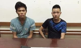 Hai đối tượng Tiến, Công tại cơ quan công an *ảnh: Nguyệt My