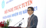 Phó Thủ tướng Vũ Đức Đam chỉ đạo tại Hội nghị triển khai công tác năm 2021 của BHXH Việt Nam. Ảnh: VGP.