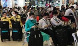 Nhà ga sân bay Nội Bài (Hà Nội) bị ùn ứ do nhiều chuyến bay bị hoãn, huỷ vì sân bay Tân Sơn Nhất phải tạm thời đóng cửa.