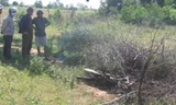 Hiện trường phát hiện thi thể anh Hùng bị thiêu cháy.