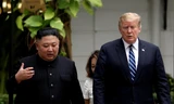 Tổng thống Mỹ Donald Trump và Chủ tịch Triều Tiên Kim Jong Un trong cuộc gặp ở Hà Nội. (Ảnh: Reuters)