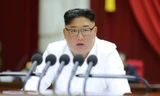 Ông Kim Jong Un phát biểu trong kỳ họp của đảng Lao động Triều Tiên khai mạc từ cuối tuần qua. (Ảnh: KCNA)