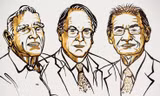 Phác họa chân dung 3 nhà khoa học nhận giải Nobel Hóa học 2019. (Ảnh: Ủy ban giải thưởng)