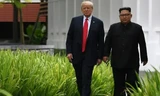 Tổng thống Mỹ Donald Trump và Chủ tịch Triều Tiên Kim Jong-un trong cuộc gặp tại Singapore năm 2018. (Ảnh: Getty Images)