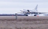 Máy bay ném bom Tu-22M3 cất cánh sang Syria. Ảnh: Bộ Quốc phòng Nga