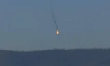 Chiếc Su-24 của Nga bị bắn hạ hôm 24/11/2015 trên biên giới Syria - Thổ Nhĩ Kỳ. Ảnh: AP