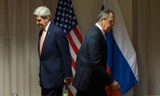 Ngoại trưởng Mỹ John Kerry và người đồng cấp Nga Sergei Lavrov tại một cuộc họp báo chung về vấn đề Syria. (Nguồn: AP) 