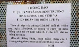 Thông báo hoãn thi của của các trường cấp THCS trên địa bàn quận Ninh Kiều hôm 27/4 