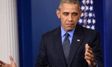 Tổng thống Mỹ Barack Obama trong một cuộc họp báo. 