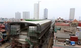 Tuyến đường sắt đô thị Cát Linh - Hà Đông đã hoàn thiện 90% khối lượng công việc. Ảnh:Bá Đô