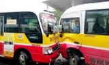 Hiện trường vụ tai nạn giữa 2 xe buýt.