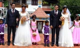 Lạ lùng đám cưới hội tụ toàn những cặp sinh đôi