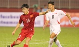 Xuân Trường trong trận đấu với tuyển Triều Tiên năm 2016