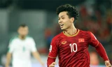 Công Phượng ăn mừng bàn thắng vào lưới Iraq