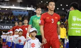 Đội hình xuất phát của tuyển Việt Nam trong trận đấu tập với Philippines. 