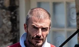 Hình ảnh Beckham với mái tóc thưa hồi đầu tuần này.