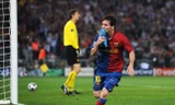 Lionel Messi ăn mừng bàn thắng vào lưới M.U ở trận chung kết Champions League 2009