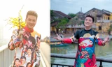 Đàm Vĩnh Hưng diện áo dài có hình Hoài Linh, Lệ Quyên hát đón Tết