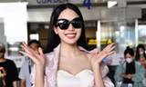 'Hoa hậu Quốc tế năm 2024' Huỳnh Thị Thanh Thuỷ rạng ngời ‘không góc chết’ ngay khi vừa đặt chân xuống Hà Nội