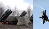 Hệ thống phòng không S-400 tại Nga (trái) và máy bay F-35 trên bầu trời