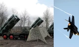 Hệ thống phòng không S-400 tại Nga (trái) và máy bay F-35 trên bầu trời