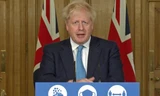 Thủ tướng Anh Boris Johnson trong buổi họp báo tối ngày hôm qua.