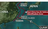 Bản đồ vùng nhận dạng phòng không do Trung Quốc áp đặt hôm 23/11
