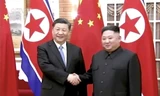 Ông Tập Cận Bình và Ông Kim Jong Un tại cuộc gặp ở Bình Nhưỡng vào tháng 6/2019. (Ảnh: AP)