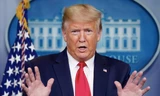 Tổng thống Mỹ Donald Trump tại cuộc họp báo ngày 8/4. (Ảnh: Reuters)